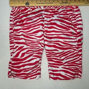 Pinkish red and White Zebra Print Shorts, size medium